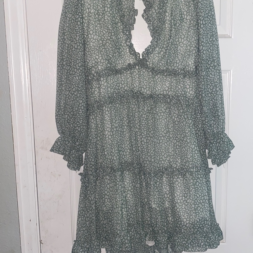 Light Green Animal Print Dress